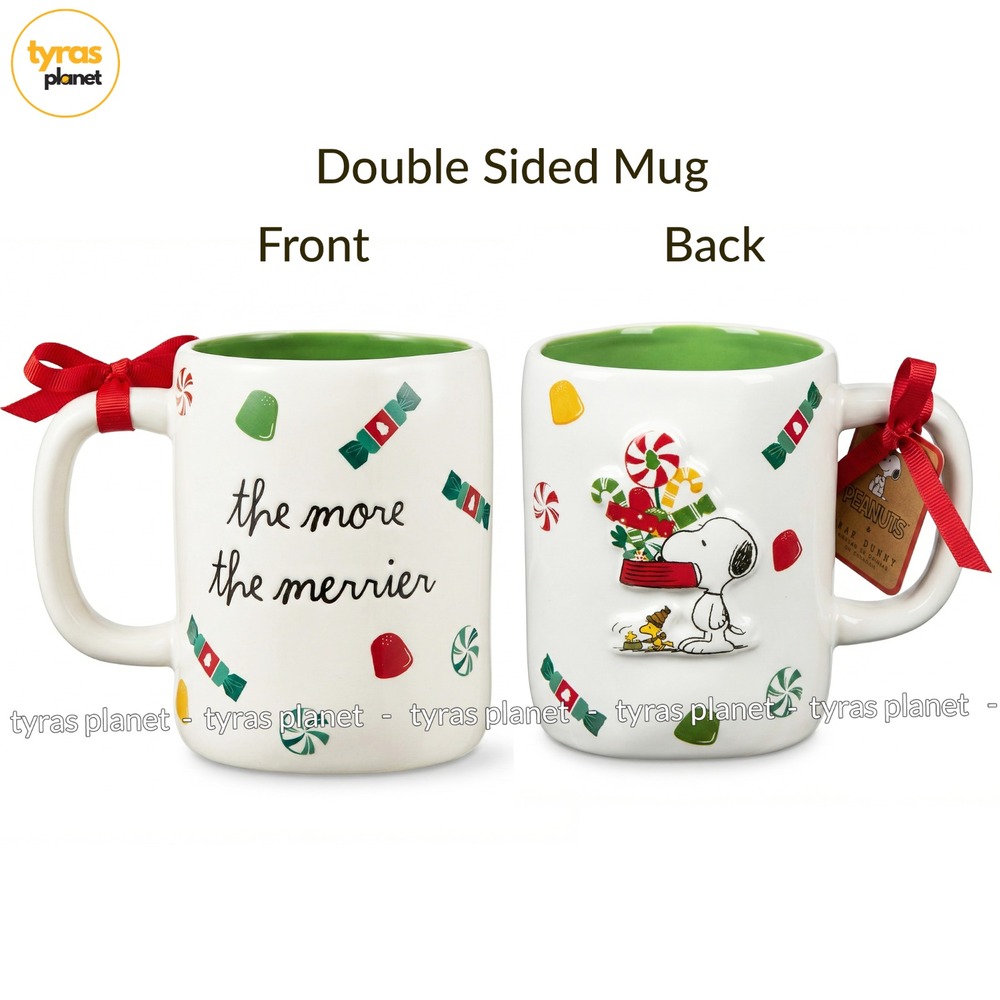 Rae Dunn x Peanuts Christmas Snoopy ‘The More The Merrier’ Holiday Mug NEW